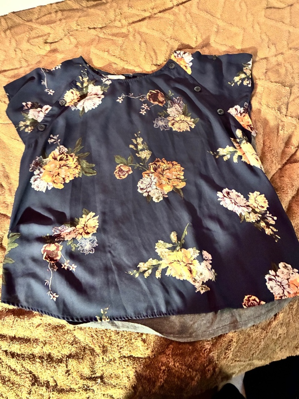 Maurice’s Gray and Floral Shirt - Picture 1 of 2